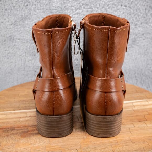 FRYE & CO Elodie Harness Ankle Boots Moto Brush Brown Women's 6.5 M - Picture 5 of 7